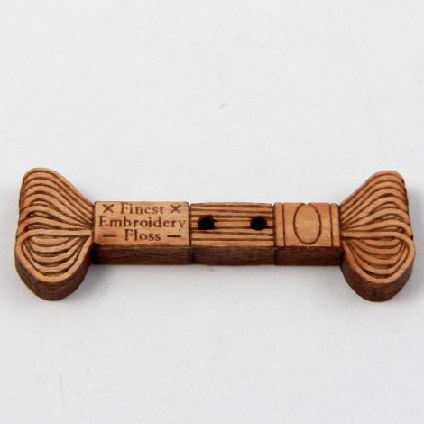 35mm Embroidery Thread Wood 2 Hole Button