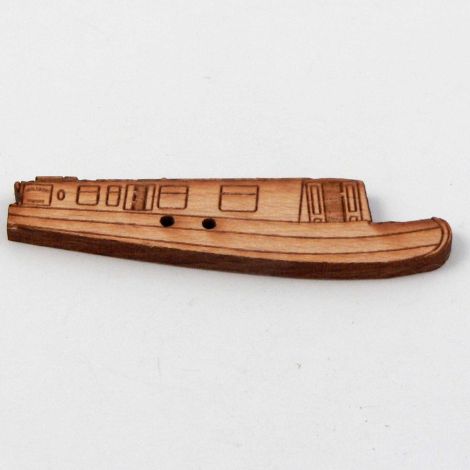 53mm River Boat/Barge Wood 2 Hole Button