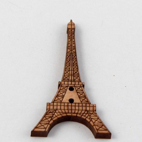 23mm Eiffel Tower Wood 2 Hole Button