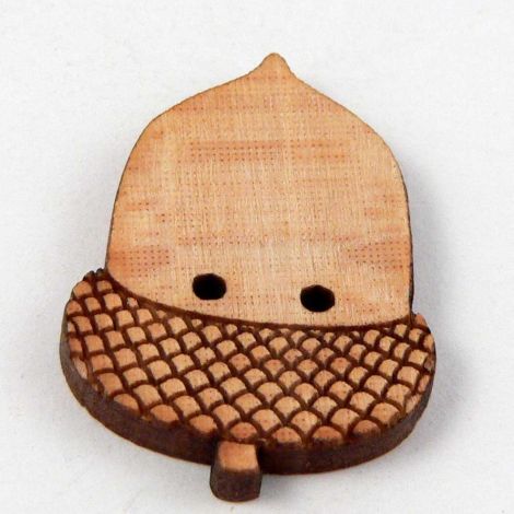 17mm Acorn Wood 2 Hole Button