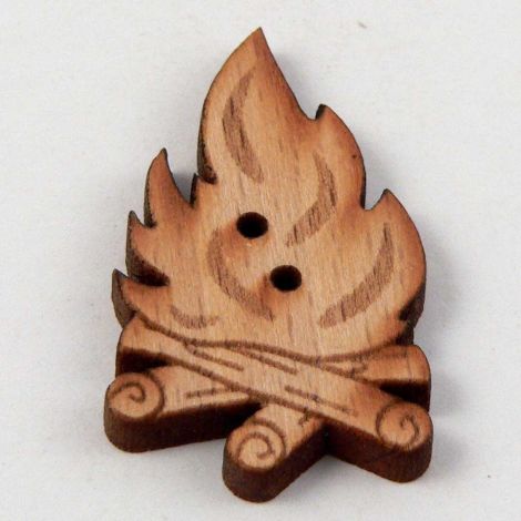 18mm Bonfire Wood 2 Hole Button