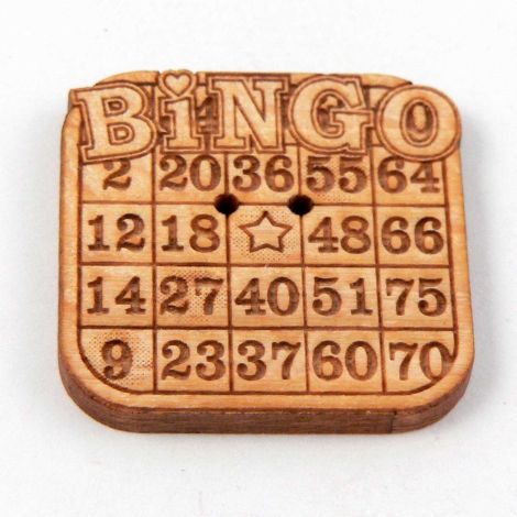 26mm Bingo Card Wood 4 Hole Button