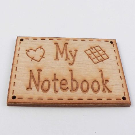 63mm Patchwork 'My Notebook' Wood 4 Hole Button