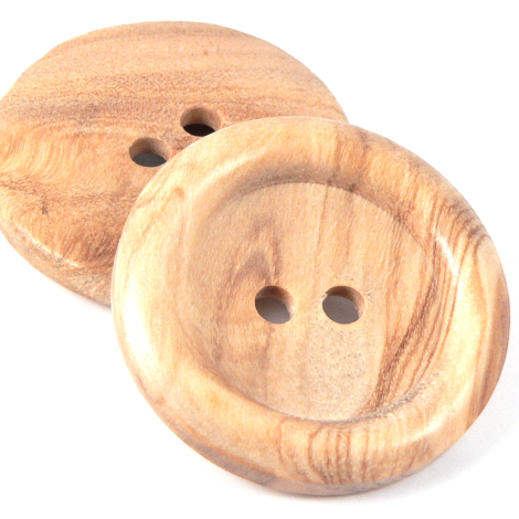 28mm Natural Wood Classic Rimmed 2 hole Button