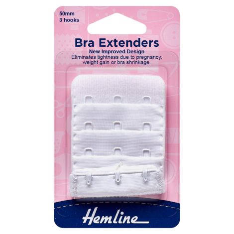  50mm White Bra Back Extenders