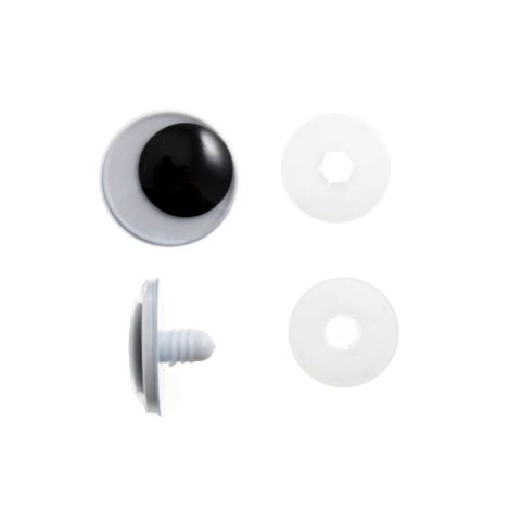12mm Toy Eyes: Googly & Safety Black: Pack of 6