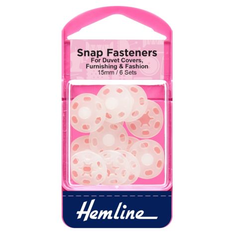 21.5mm  White Sew On Snap Fasteners Hemline