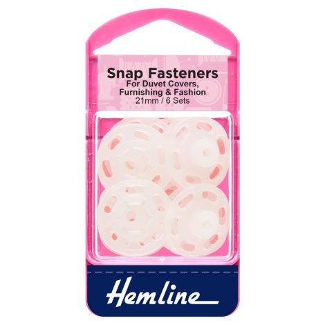 21mm Clear Sew On Snap Fasteners Duvet Covers Hemline