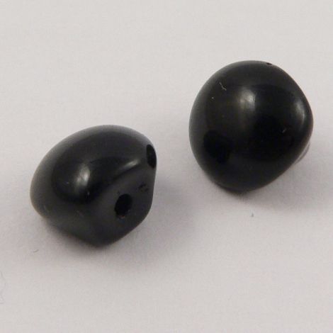 13mm Jet Black Glass Shank Button