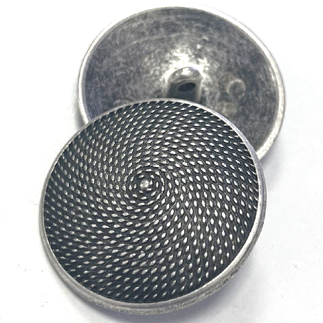 28mm Silver Ornate Metal Shank Button 