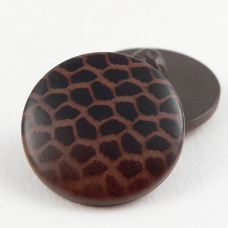 22mm Brown Speckled Print Shank Sewing Button