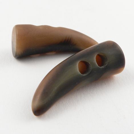 36mm Caramel/Brown Marble Effect Toggle 2 Hole Coat Button