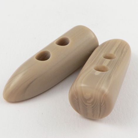 45mm Fawn Marble Effect Toggle 2 Hole Coat Button