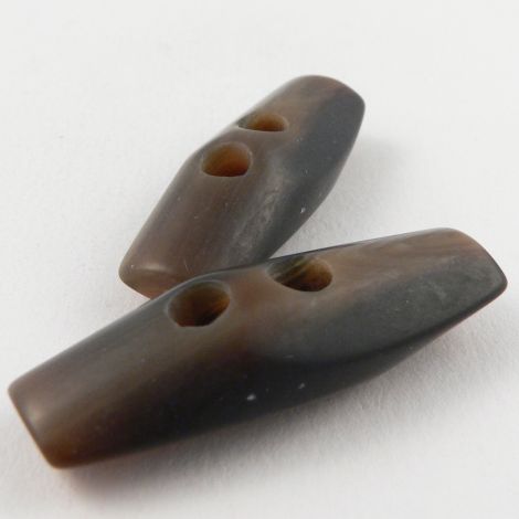 43mm Brown Matt Toggle 2 Hole Coat Button