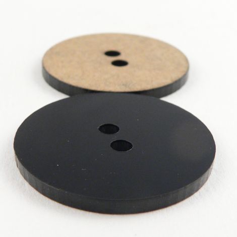 30mm Round Black Mirror 2 Hole Button