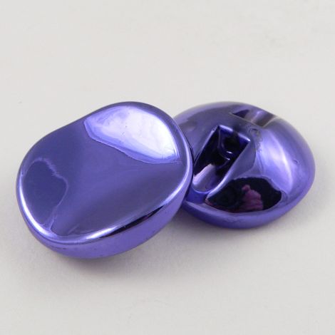 30mm Blue Wavy Metal Effect Contemporary Shank Coat Button
