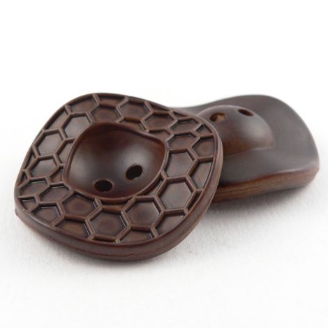 34mm Brown Honeycomb style 2 Hole Coat Button