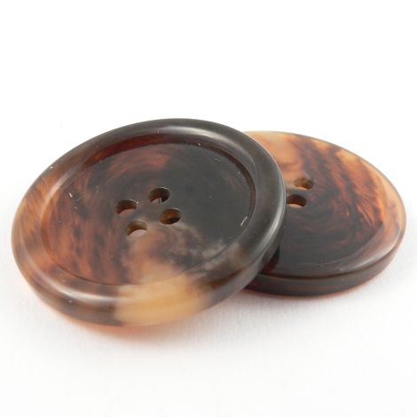 38mm Brown Horn Effect 4 Hole Coat Button