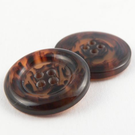 23mm Brown Horn Marble Suit Style 4 Hole Button