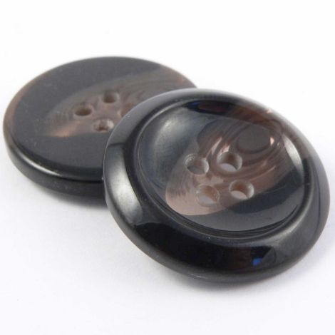 31mm Chocolate Horn Effect Glossy 4 Hole Coat Button