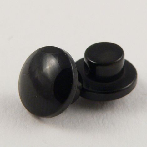 7mm Black Slightly Domed Shank Button