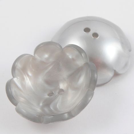 33mm Grey 2 Hole Deep Flower Coat Button