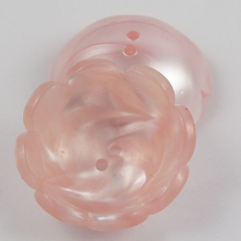33mm Pink 2 Hole Deep Flower Coat Button