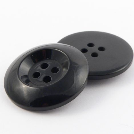 33mm Black Polished 4 Hole Coat Button