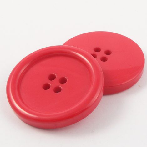 38mm Red Rimmed 4 Hole Button