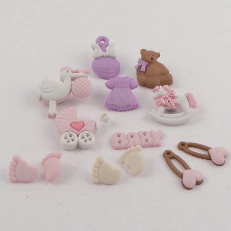 Dress It Up 'New Arrival Girl' Button Pack