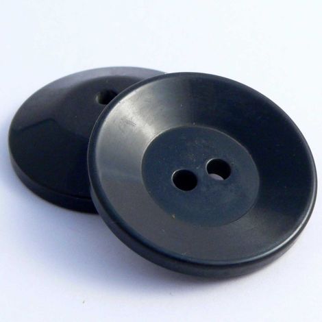 34mm Black Saucer Shape 2 Hole Coat Button