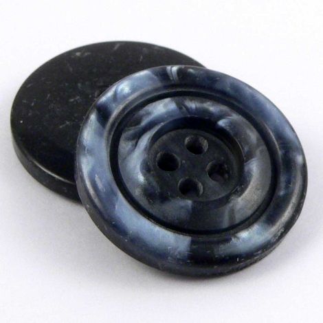 23mm Navy Marble Rimmed 4 Hole Sewing Button