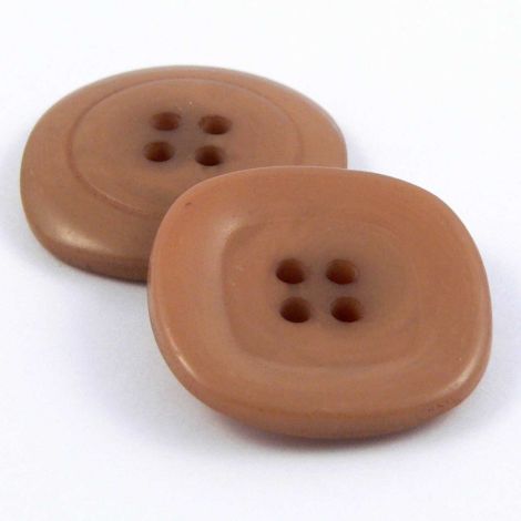 22mm Caramel Square 4 Hole Sewing Button