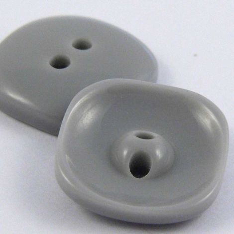 14mm Grey Square Sunken 2 Hole Button