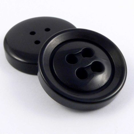34mm Black Polished 4 Hole Coat Button 