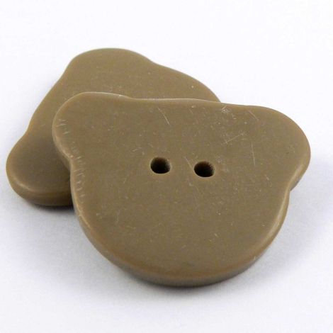 24mm Taupe Teddy Bear Head 2 Hole Sewing Button