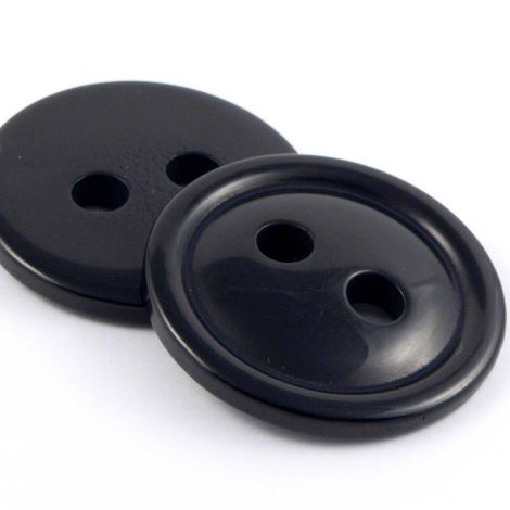 37mm Black Ribbon Hole 2 Hole Coat Button