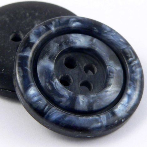 23mm Navy Pearl Marble Rimmed 4 Hole Sewing Button