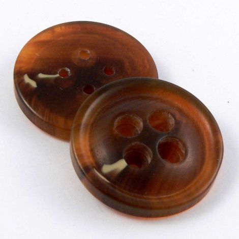 23mm Chunky Chestnut Brown Horn Effect 4 Hole Sewing Button