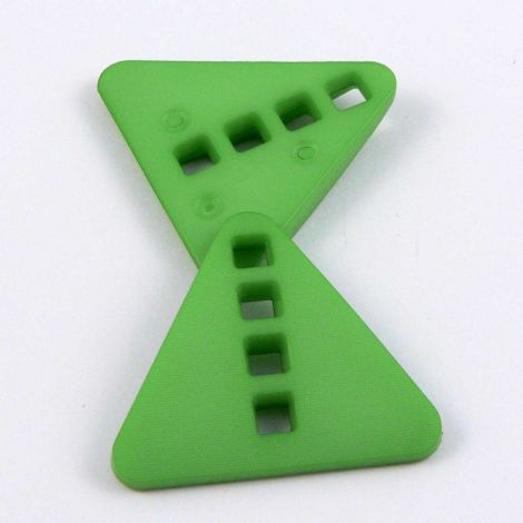 30mm Pea Green 2 Hole Triangle Coat Button