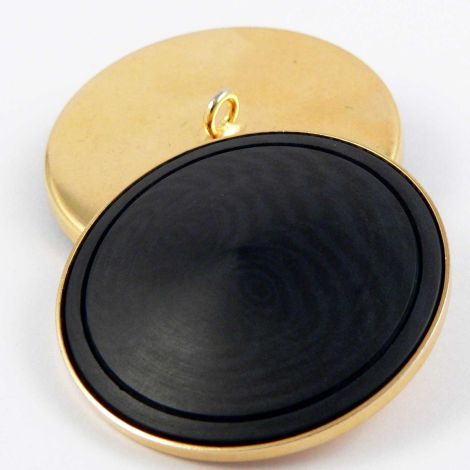 31mm Gold & Dark Grey Swirl Shank Coat Button