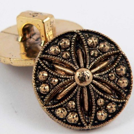 15mm Gold Ornate Shank Sewing Button