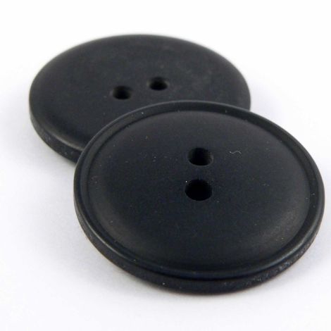 23mm Matt Black Thin Rimmed 2 hole Sewing Button