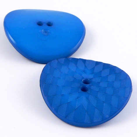 34mm Harlequin Curved Blue 2 Hole Coat Button