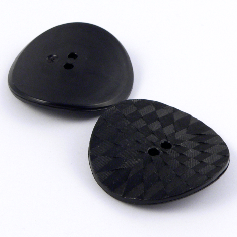 34mm Harlequin Curved Black 2 Hole Coat Button
