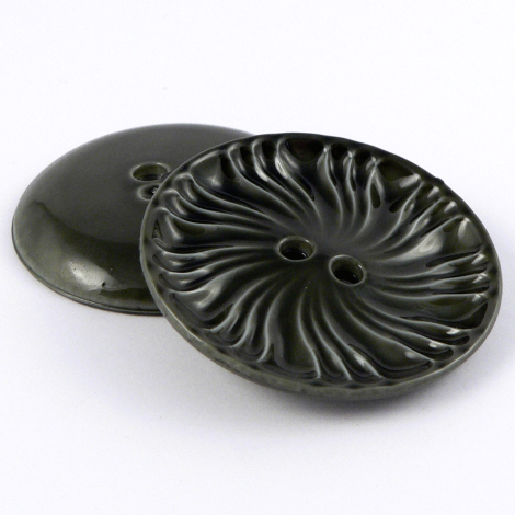 34mm Ceramic Style Clay Green 2 Hole Coat Button