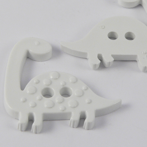 31mm White Brontosaurus Dinosaur 2 Hole Button