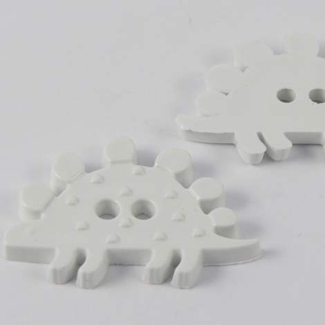 35mm White Stegosauras Dinosaur 2 Hole Button