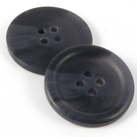 20mm Matt Black Horn Effect 4 Hole Suit Button