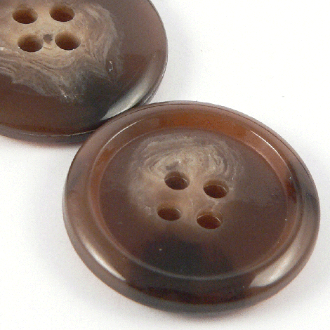 20mm Brown Horn Effect 30% Biomass & Urea 4 Hole Suit Button